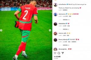 非洲首队！阿什拉夫社媒庆祝摩洛哥晋级：26年世界杯我们来了！